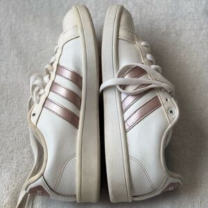Adidas White and Pink Sneakers Low-Top Design
